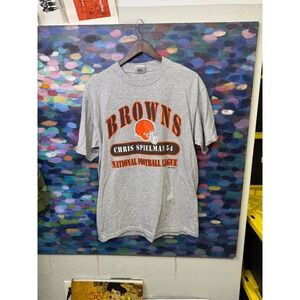 Vintage 1999 Cleveland Browns Chris Spielman 54 T-Shirt Mens Large Gray NFL